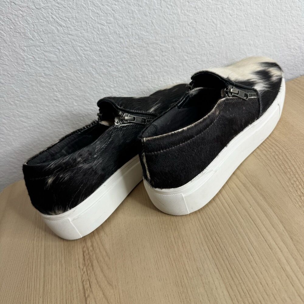 Myra Bags Slip On Sneakers Cowhide Leather Women's Sz 38 Shoes Black & Tan - Picture 4 of 9